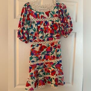 Olivaceous floral print dress size S